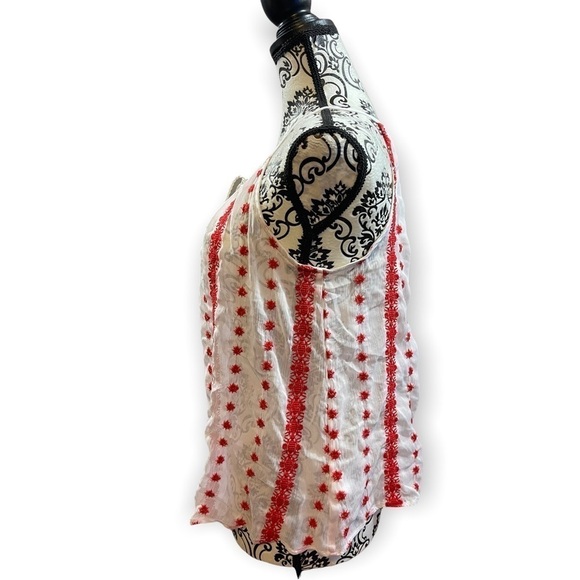 JESSICA Simpson red and white sheer Spaghetti strap top - Picture 4 of 8